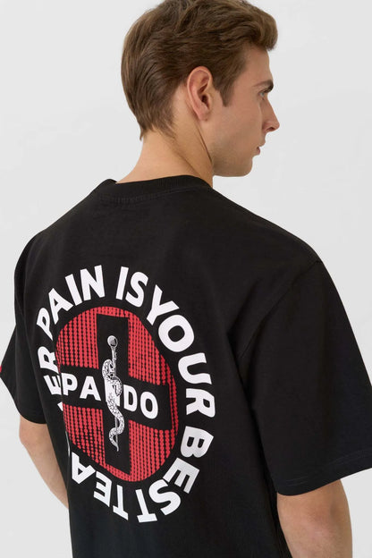 LUKE PAIN BLACK – oversized marškinėliai motociklininkams, unisex