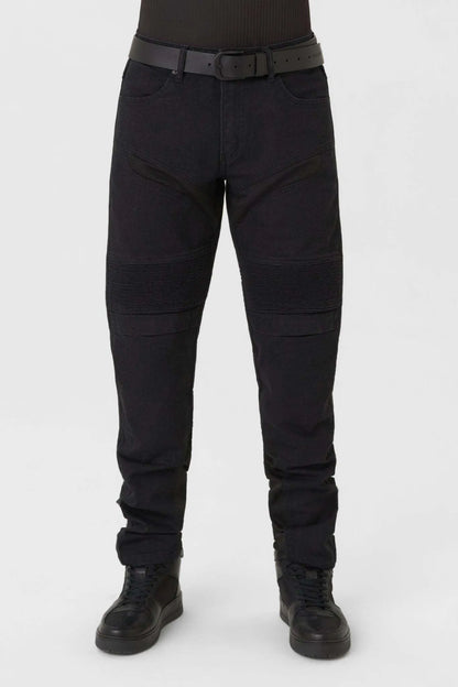 KARLDO SLIM BLACK – siauro kirpimo „Cordura®“ motociklininko džinsai vyrams