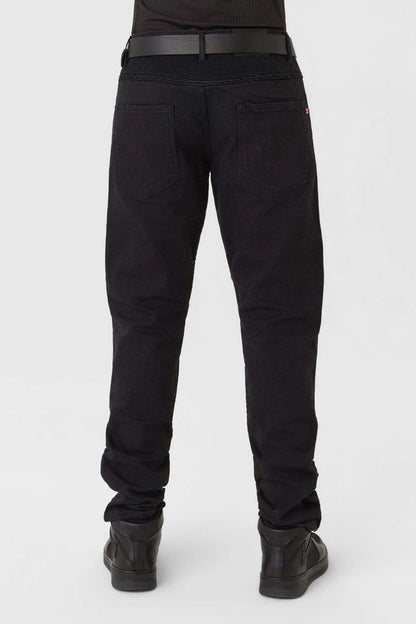 KARLDO SLIM BLACK – siauro kirpimo „Cordura®“ motociklininko džinsai vyrams