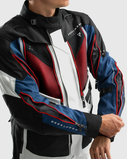Hardy 3.0 Motorcycle Jacket Grey, Blue, Red