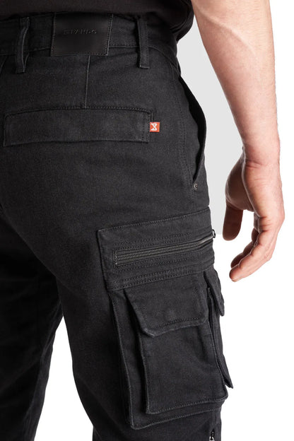 Pando Moto Desert Cargo Black – Motorcycle Jeans for Men with Chino Style Cordura®
