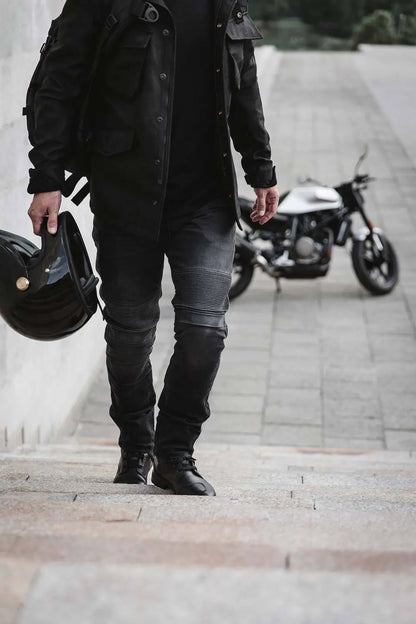 KARL DEVIL 9 – vyriški siauro kirpimo motociklininko džinsai iš Cordura®