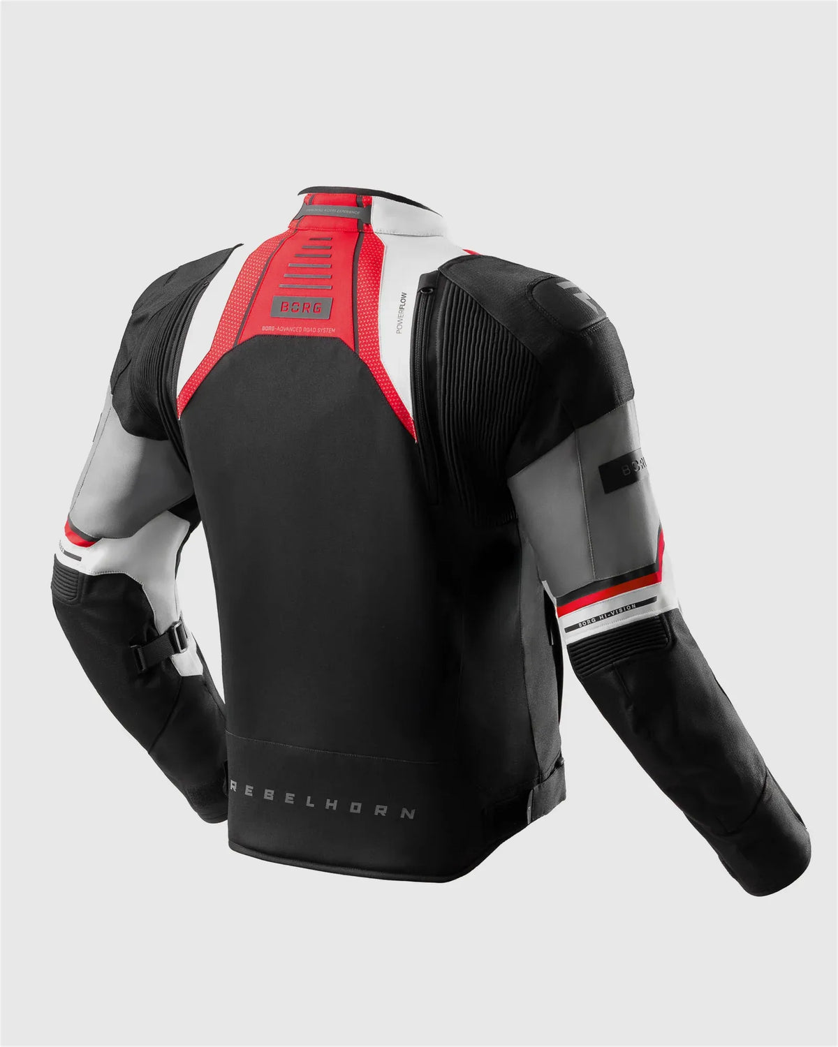 Borg II Motorcycle Jacket Black, Grey, Red