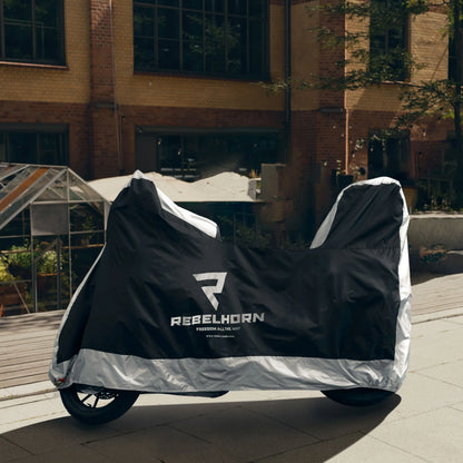 Motociklo uždangalas Rebelhorn Motorcycle Cover II Top Box Black/Silver