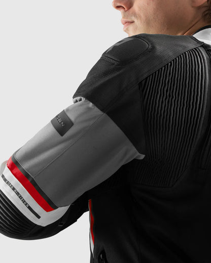 Borg II Motorcycle Jacket Black, Grey, Red