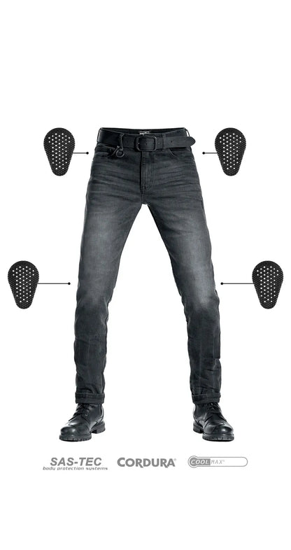 Pando Moto ROBBY SLIM BLACK – Motorcycle Jeans Men’s Slim-Fit Cordura®
