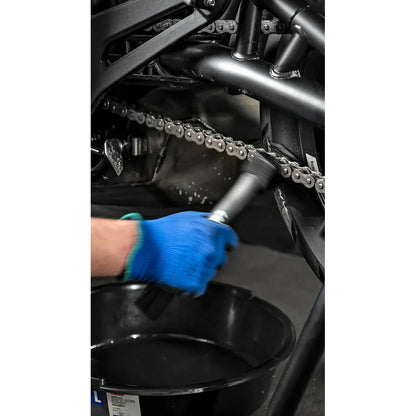MOTOCIKLO GRANDINĖS VALYMO ŠEPETYS LAMPA MOTORCYCLE CHAIN CLEANING BRUSH 94820