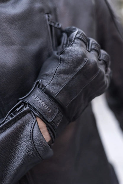 IVY BLACK - Leather Summer Motorcycle Gloves