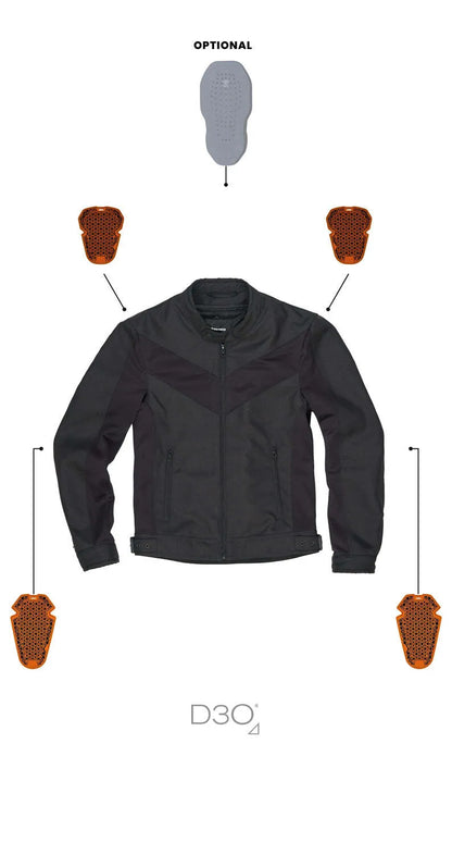 AIR TATE JACKET BLACK – bet kokiam orui skirta motociklininko striukė