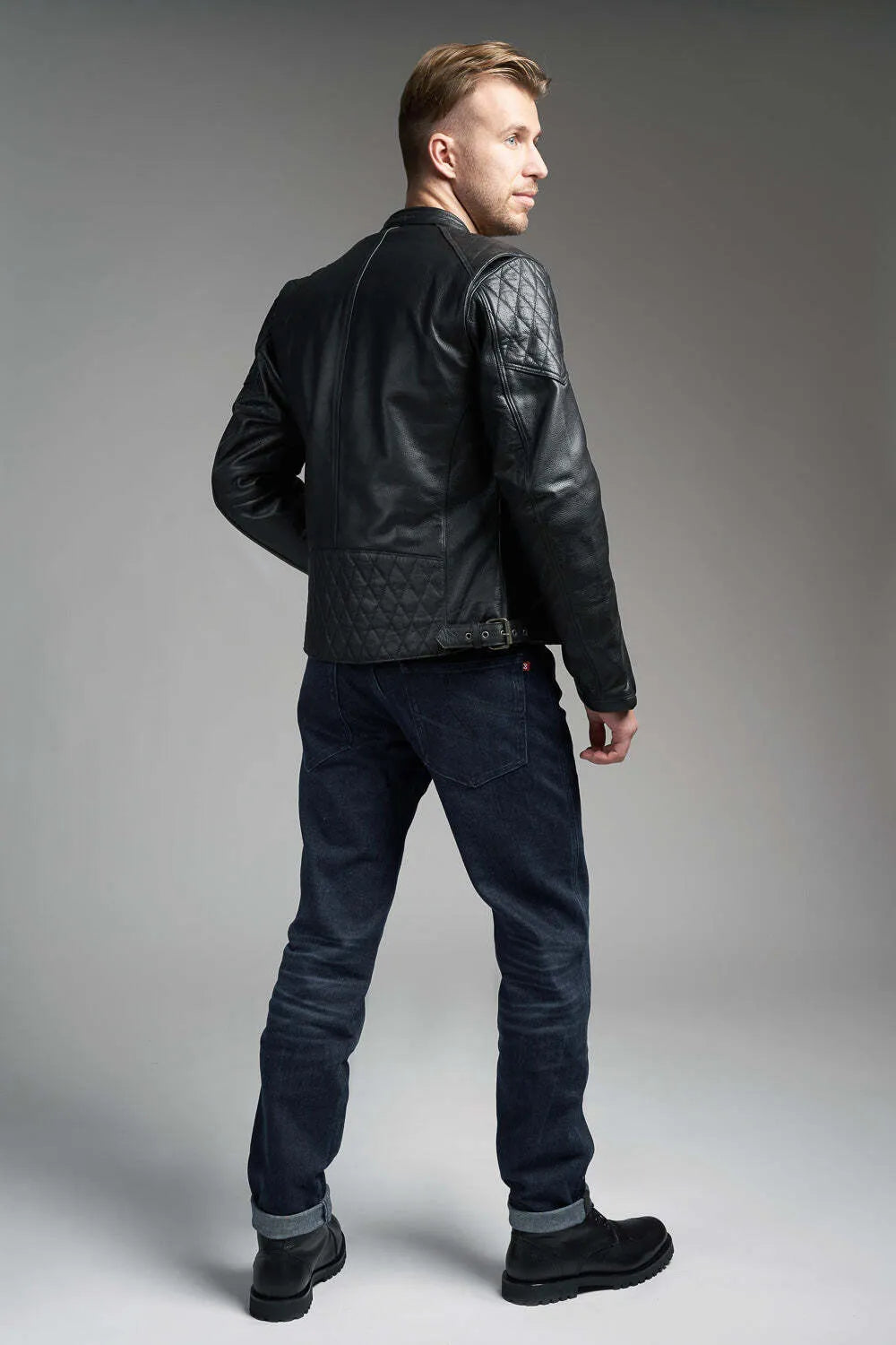 TWIN LEATHER JACKET BLACK - Men’s Leather Motorcycle Jacket