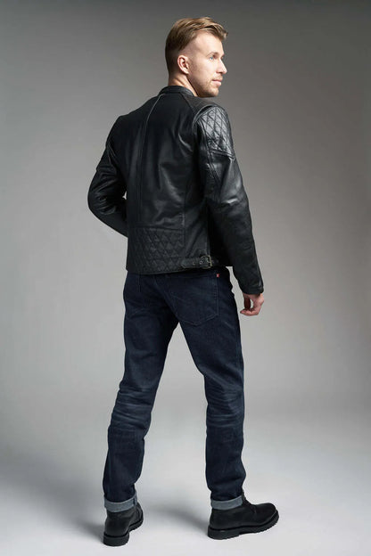 TWIN LEATHER JACKET BLACK - Men’s Leather Motorcycle Jacket
