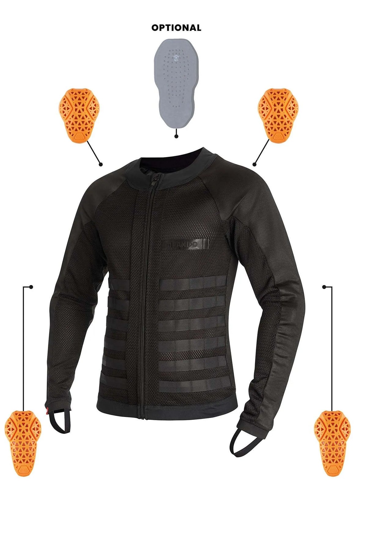COMMANDO UH BLACK - Men's Light-Weight Motorcycle Jacket