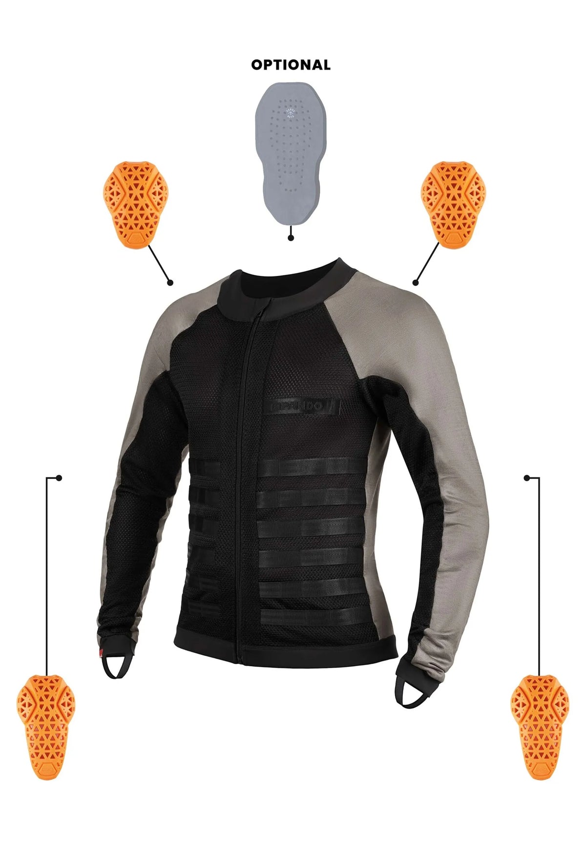 COMMANDO UH GREY - Men’s Light-Weight Motorcycle Jacket