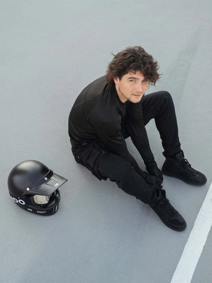 DESERT CARGO BLACK – vyriškos motociklininko kelnės „Cordura®“ chino stiliumi