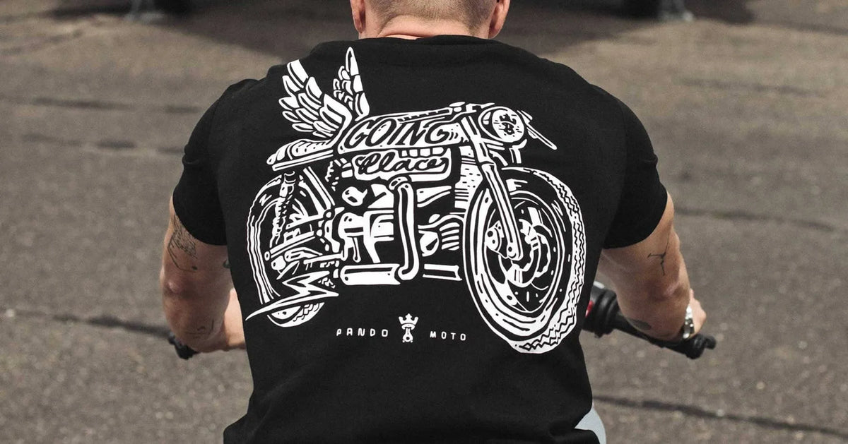 MIKE MOTO WING 1 – laisvo kirpimo unisex marškinėliai motociklininkams