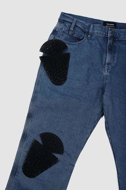 JAMES REGULAR BLUE – vyriški motociklininko džinsai, įprasto kirpimo, CORDURA®
