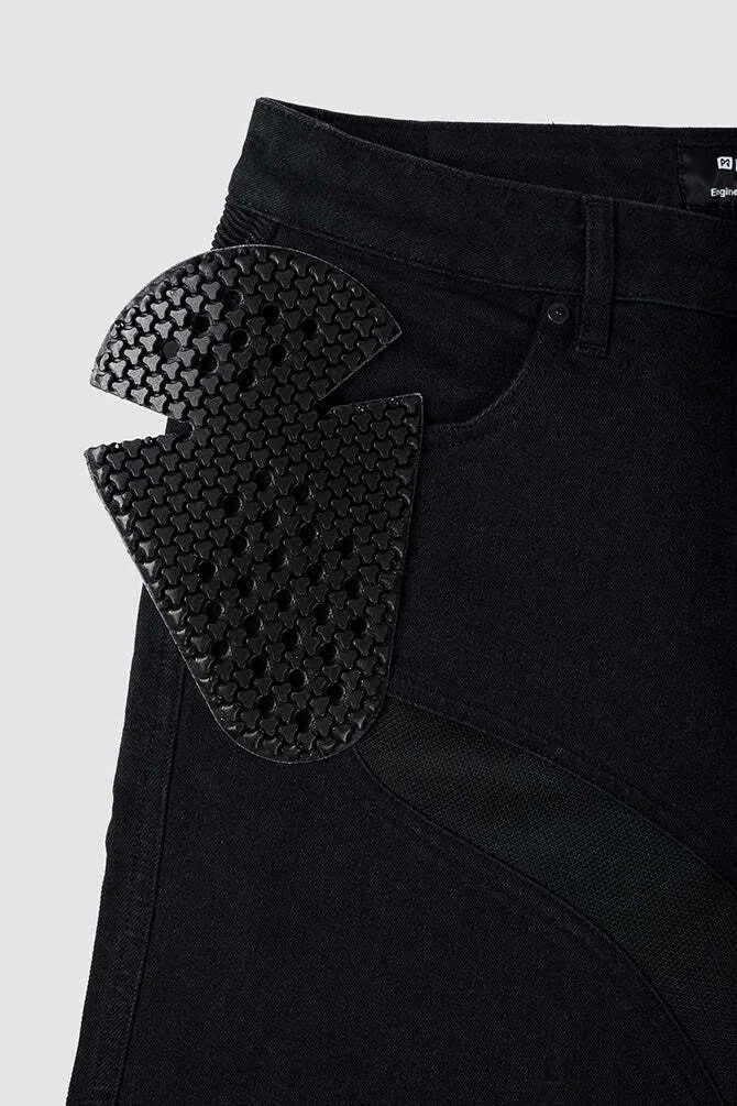 KARLDO SLIM BLACK – siauro kirpimo „Cordura®“ motociklininko džinsai vyrams