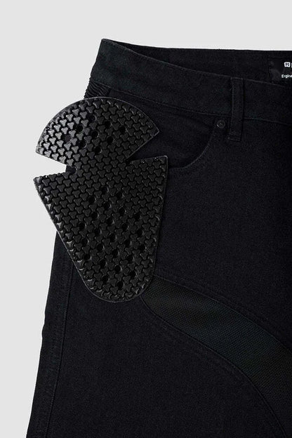 KARLDO SLIM BLACK – siauro kirpimo „Cordura®“ motociklininko džinsai vyrams