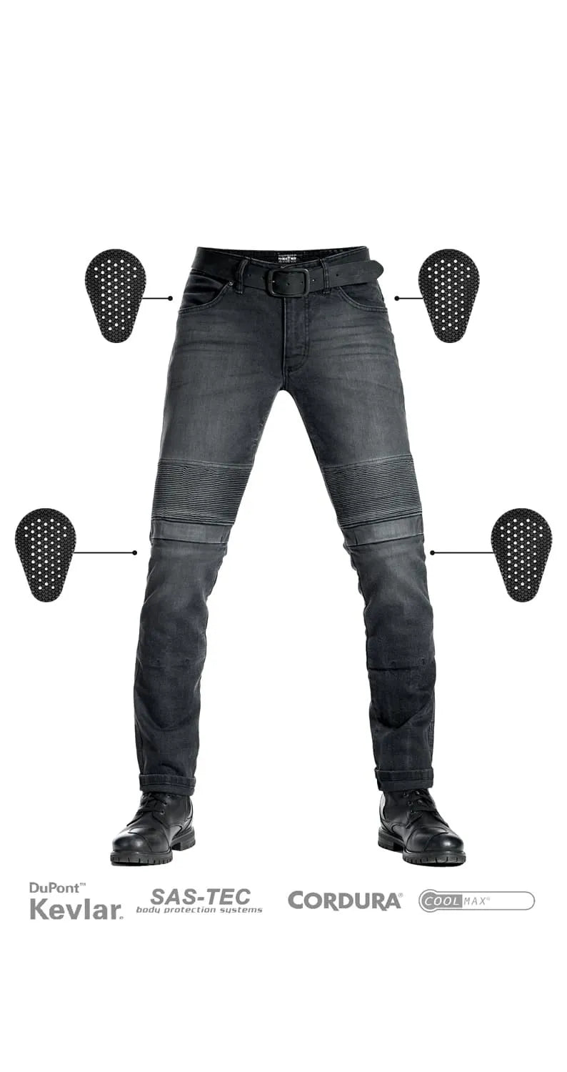 KARL DEVIL 9 – vyriški siauro kirpimo motociklininko džinsai iš Cordura®