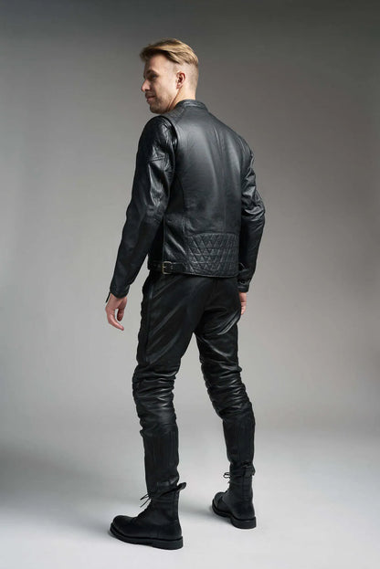 TWIN LEATHER JACKET BLACK - Men’s Leather Motorcycle Jacket