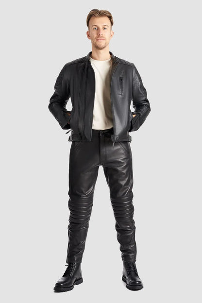 TWIN LEATHER JACKET BLACK - Men’s Leather Motorcycle Jacket
