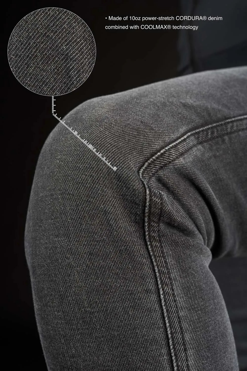 KAYA SLIM GREY – moteriški „Armalith®“ motocikliniai džinsai, „Slim“ kirpimo
