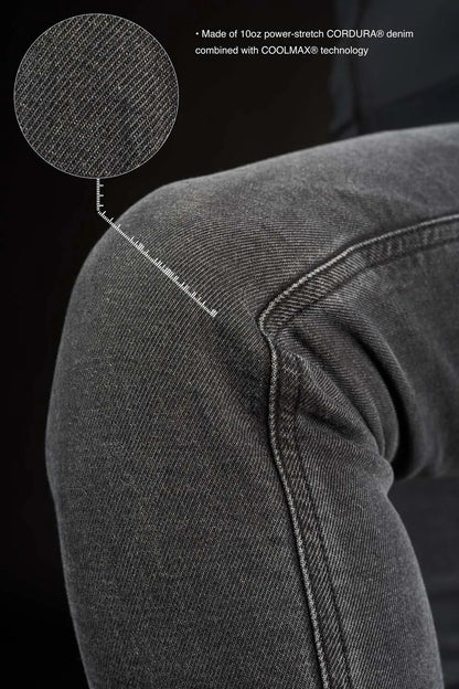 KAYA SLIM GREY – moteriški „Armalith®“ motocikliniai džinsai, „Slim“ kirpimo