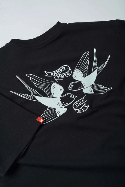 LUKE TOKYO BLACK – oversized marškinėliai motociklininkams, unisex