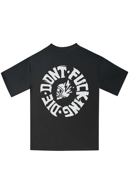 LUKE DON'T DIE BLACK – oversized marškinėliai motociklininkams, unisex