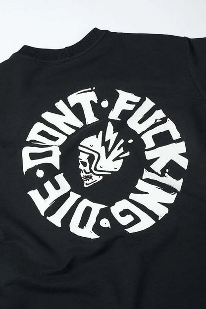 LUKE DON'T DIE BLACK – oversized marškinėliai motociklininkams, unisex