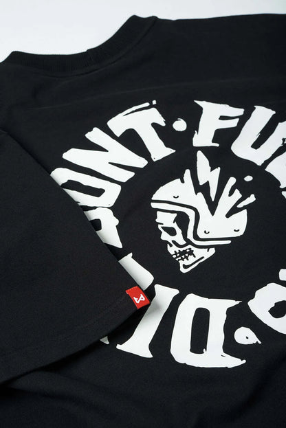 LUKE DON'T DIE BLACK – oversized marškinėliai motociklininkams, unisex