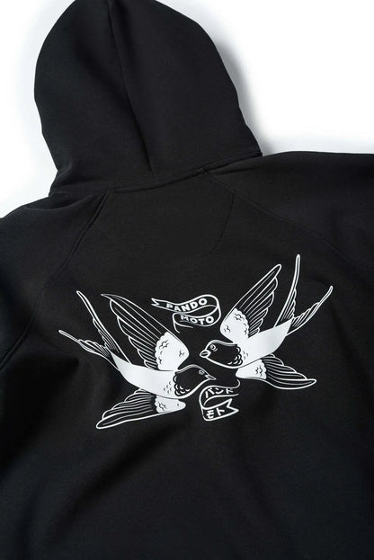 MAX TOKYO BLACK – laisvo kirpimo motociklininko džemperis su gobtuvu, unisex