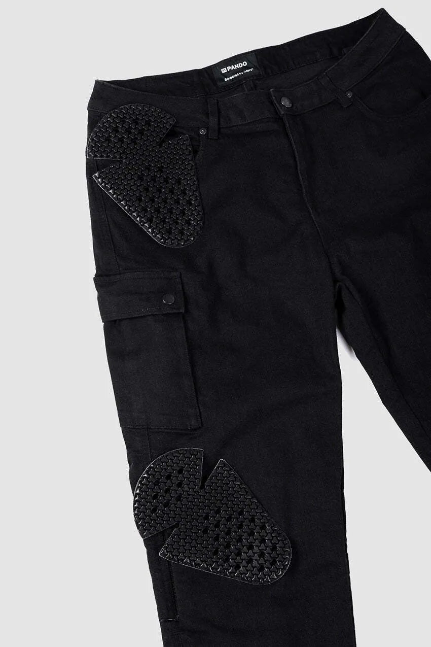 MILA CARGO BLACK – moteriški chino stiliaus „Cordura®“ motociklininkės džinsai