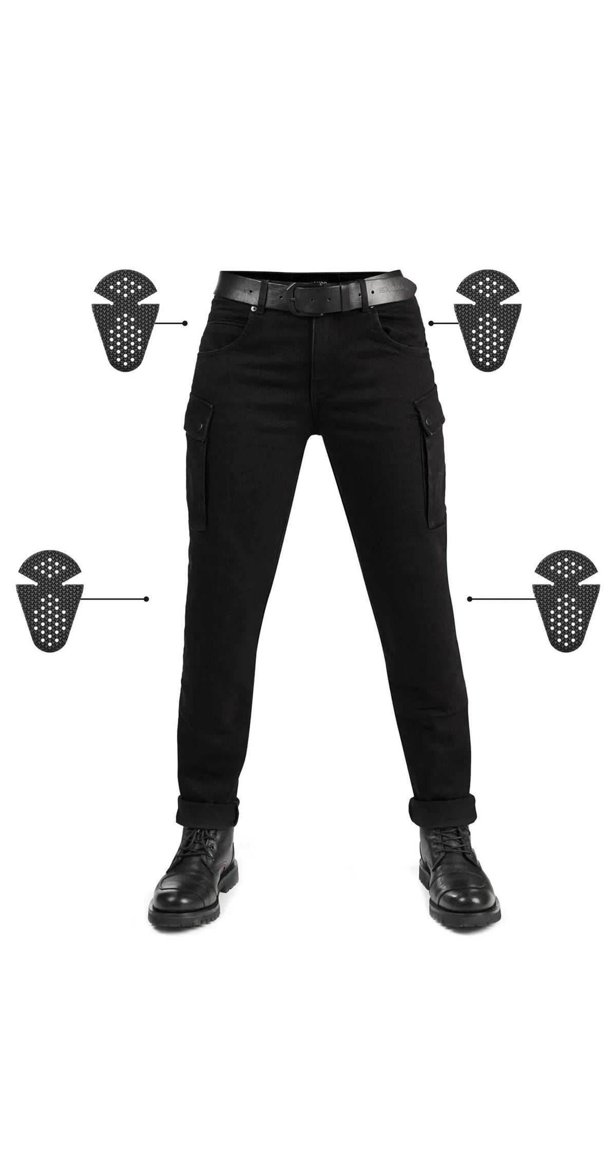 MILA CARGO BLACK – moteriški chino stiliaus „Cordura®“ motociklininkės džinsai