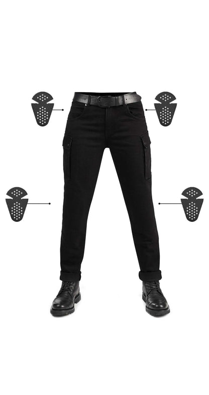 MILA CARGO BLACK – moteriški chino stiliaus „Cordura®“ motociklininkės džinsai
