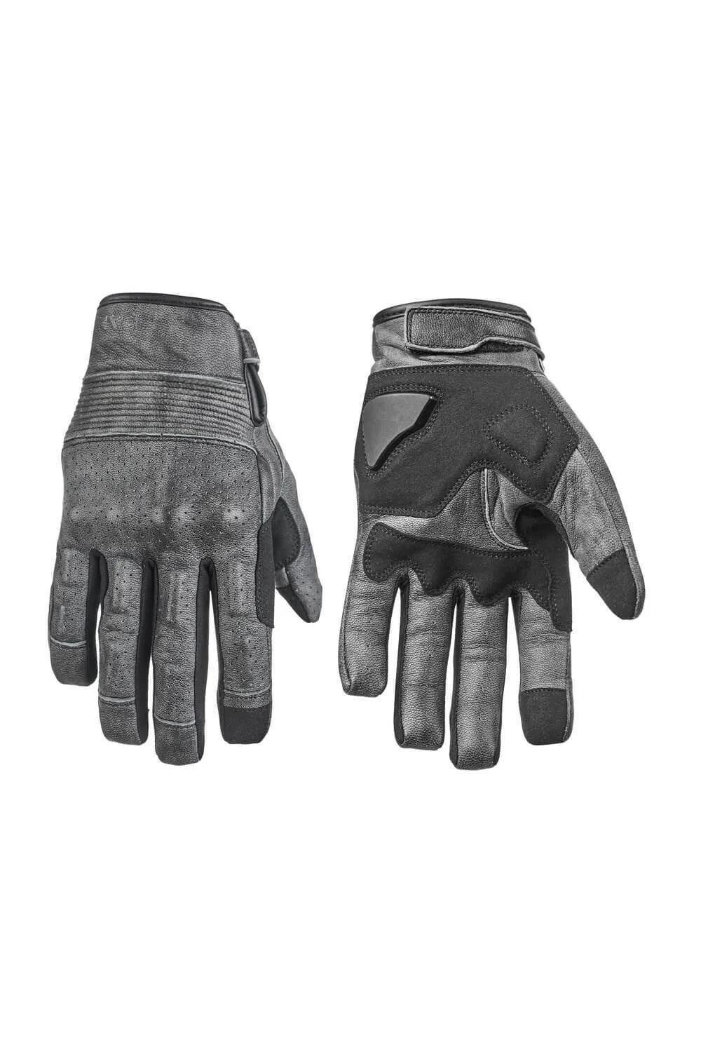ONYX GREY - Leather Motorcycle Gloves
