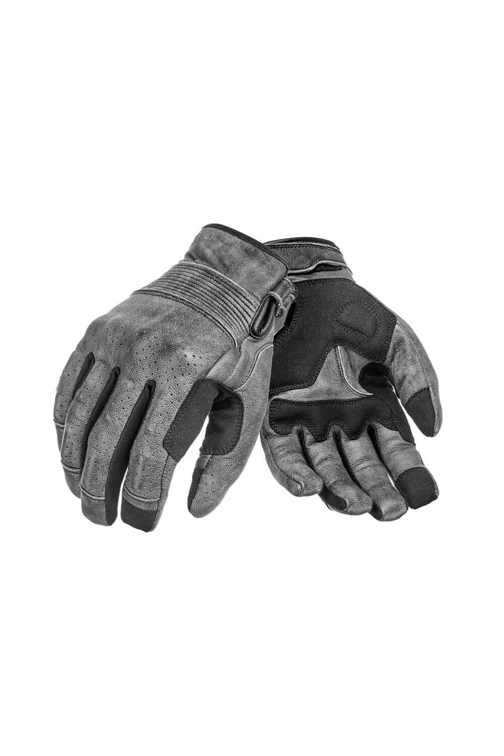 ONYX GREY - Leather Motorcycle Gloves