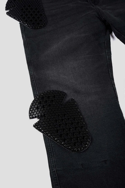 ROBBY SLIM BLACK – vyriški siauro kirpimo motociklininko džinsai iš Cordura®