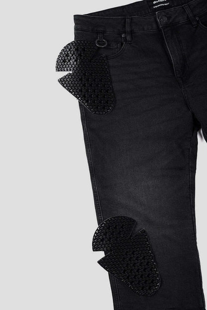 ROBBY SLIM BLACK – vyriški siauro kirpimo motociklininko džinsai iš Cordura®
