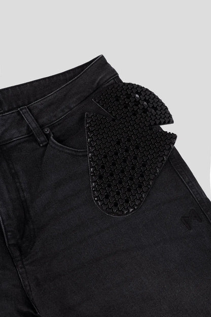 ROBBY SLIM BLACK – vyriški siauro kirpimo motociklininko džinsai iš Cordura®