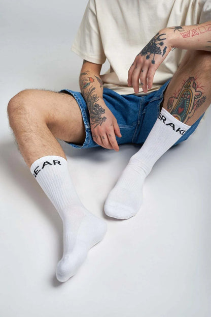 MOTORCYCLE SOCKS - White lifestyle socks GEAR