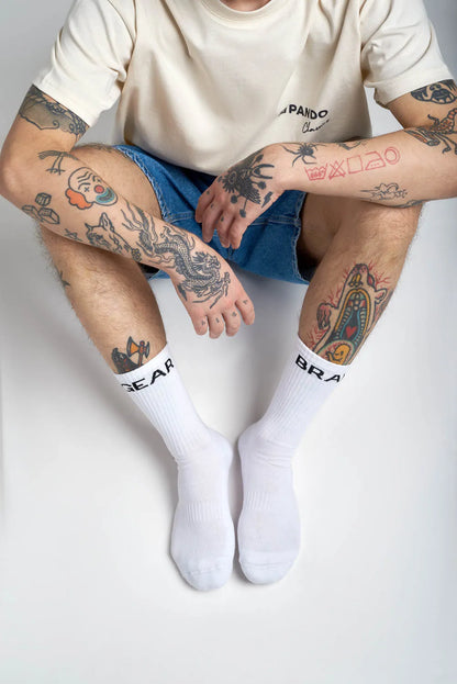 MOTORCYCLE SOCKS - White lifestyle socks GEAR