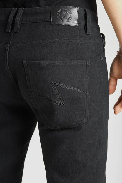 STEEL BLACK 02 – vyriški siauro kirpimo motociklininko džinsai iš Dyneema®