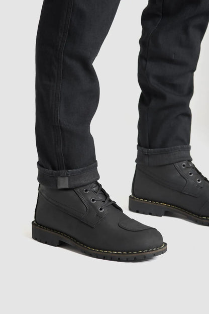 STEEL BLACK 02 – vyriški siauro kirpimo motociklininko džinsai iš Dyneema®