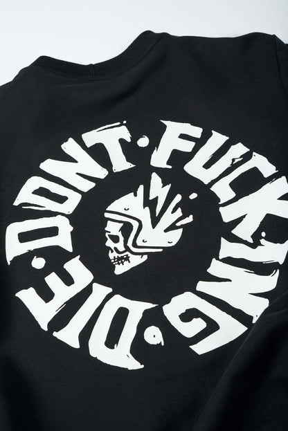 TOMMY DON'T DIE BLACK – oversized marškinėliai ilgomis rankovėmis, unisex