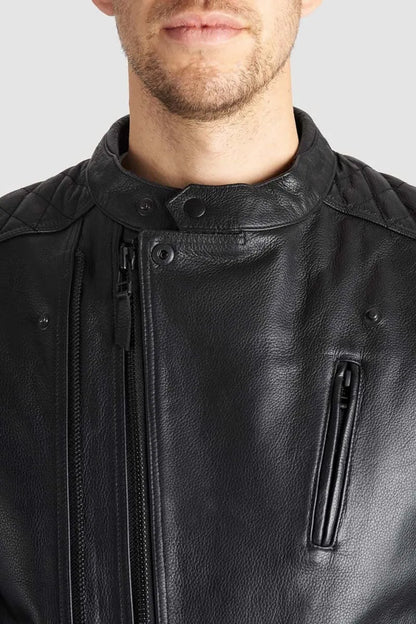 TWIN LEATHER JACKET BLACK - Men’s Leather Motorcycle Jacket