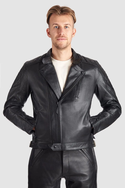TWIN LEATHER JACKET BLACK - Men’s Leather Motorcycle Jacket