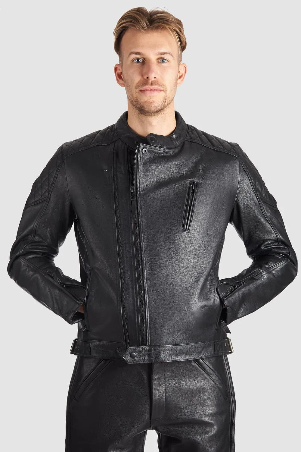 TWIN LEATHER JACKET BLACK - Men’s Leather Motorcycle Jacket