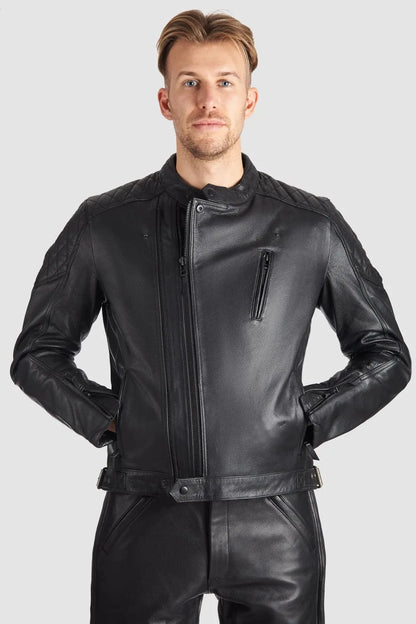 TWIN LEATHER JACKET BLACK - Men’s Leather Motorcycle Jacket