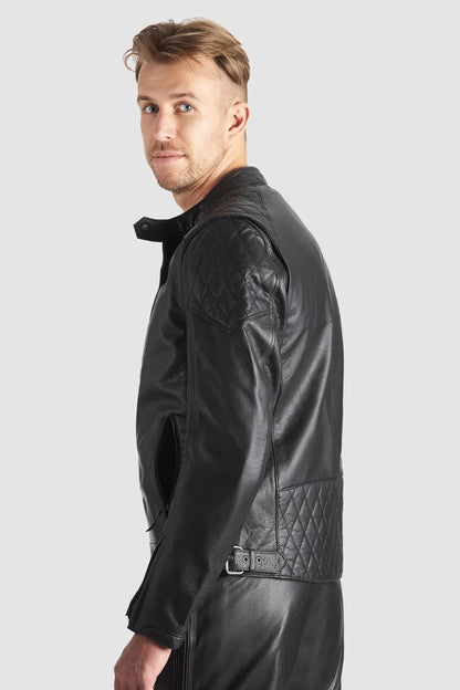 TWIN LEATHER JACKET BLACK - Men’s Leather Motorcycle Jacket